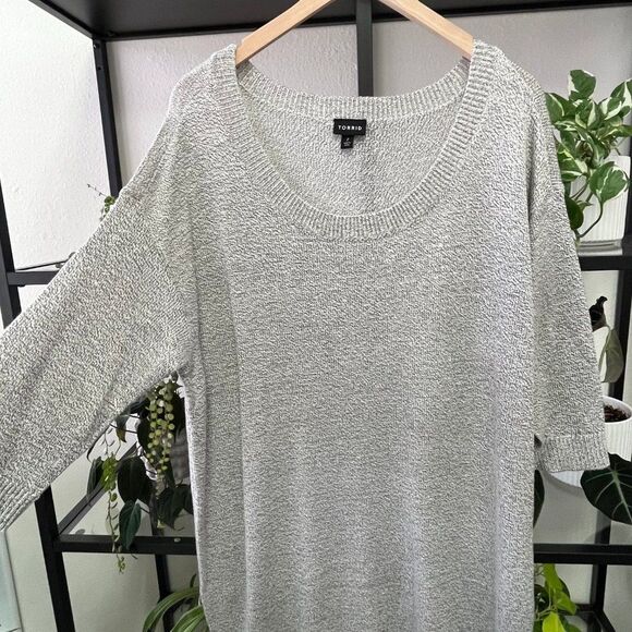 New Torrid Gray Knit Tunic Sweater - Size 2X - Picture 2 of 4
